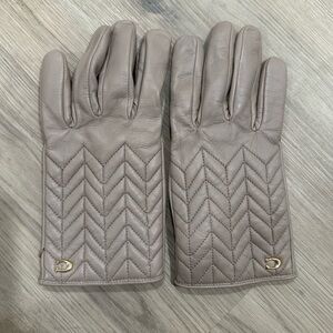 Coach Quilted Leather & Wool Gloves